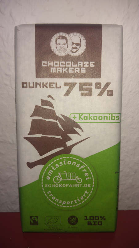 CHOKOLATE MAKERS Dunkel 75% + Kakaonibs
